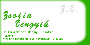 zsofia bengyik business card